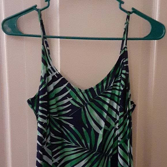 Old Navy blue and green palm dress long - Picture 2 of 9